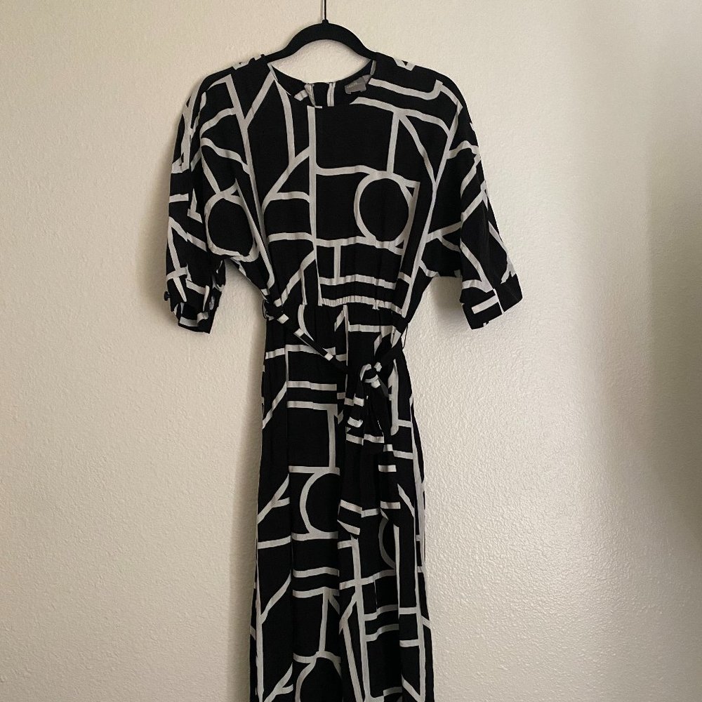 ASOS Black and White Wide-Leg Jumpsuit with Tie